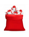 Tradineur - Saco de Papá Noel decorativo, poliéster, bolsa para regalos de Santa Claus, adornos, árbol de Navidad (Rojo, 90 x 60