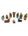 Tradineur - Set de 10 Figuras del Nacimiento del Jesús - Fabricado en Resina - Decoración para temporada Navideña - 12,5 - 6 cm