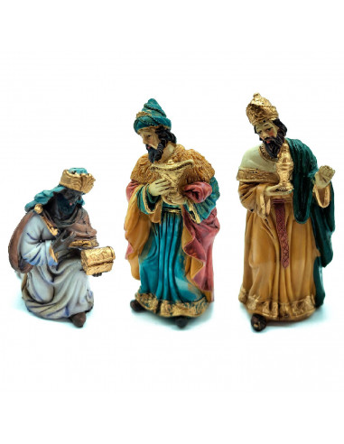 Tradineur - Set de 10 Figuras del Nacimiento del Jesús - Fabricado en Resina - Decoración para temporada Navideña - 12,5 - 6 cm