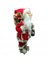 Tradineur - Figura de papa Noel con Esquís - Fabricado en Poliéster y Plástico - Decoración para temporada navideña - 45 x 23 x