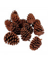 Tradineur - Pack de 4 redes 200G de piñas navideñas - Piñas naturales - Decoración para temporada navideña