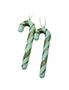 Tradineur - Duo de Bastones Espiral Colgantes - Fabricado en Plástico - Decoración para temporada navideña - Color Surtido