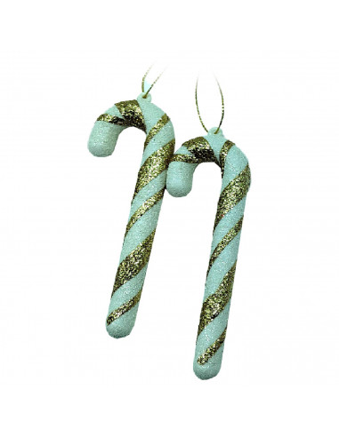 Tradineur - Duo de Bastones Espiral Colgantes - Fabricado en Plástico - Decoración para temporada navideña - Color Surtido