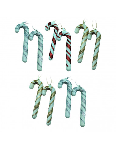 Tradineur - Duo de Bastones Espiral Colgantes - Fabricado en Plástico - Decoración para temporada navideña - Color Surtido