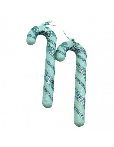 Tradineur - Duo de Bastones Espiral Colgantes - Fabricado en Plástico - Decoración para temporada navideña - Color Surtido