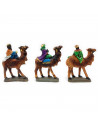 Tradineur - Set de 3 Reyes Magos de resina para belén navideño, figuras decorativas nacimiento, pesebre, Navidad, decoración tra