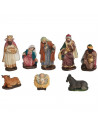 Tradineur - Set 8 figuras principales para belén navideño, resina, personajes del nacimiento, Reyes Magos, pesebre, Navidad, dec