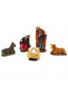 Tradineur - Set 8 figuras principales para belén navideño, resina, personajes del nacimiento, Reyes Magos, pesebre, Navidad, dec