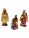 Tradineur - Set 8 figuras principales para belén navideño, resina, personajes del nacimiento, Reyes Magos, pesebre, Navidad, dec