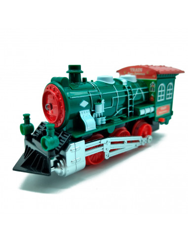 Tradineur - Tren Navideño de juguete 23 piezas con luces y sonido - Fabricado en plástico - Juguete para Navidad - Raíl hasta 13