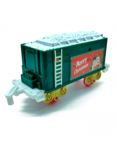 Tradineur - Tren Navideño de juguete 23 piezas con luces y sonido - Fabricado en plástico - Juguete para Navidad - Raíl hasta 13