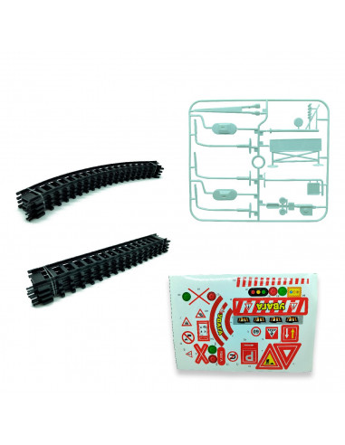Tradineur - Tren Navideño de juguete 23 piezas con luces y sonido - Fabricado en plástico - Juguete para Navidad - Raíl hasta 13
