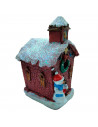 Tradineur - Casita navideña con luces LED - Fabricados en Resina - Decoración para temporada navideña - 8 x 5 x 6 cm - Modelo Su