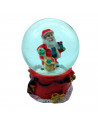 Tradineur - Bolas de cristal navideñas con Papa Noel - Fabricado en Resina y Cristal - Decoración para temporada navideña - Ø 4,