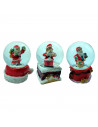 Tradineur - Bolas de cristal navideñas con Papa Noel - Fabricado en Resina y Cristal - Decoración para temporada navideña - Ø 4,