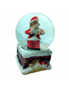 Tradineur - Bolas de cristal navideñas con Papa Noel - Fabricado en Resina y Cristal - Decoración para temporada navideña - Ø 4,