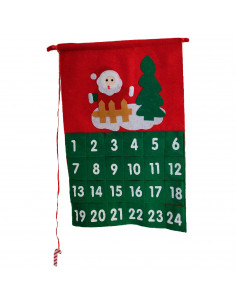 Tradineur - Calendarios de Adviento Navideño - Fabricado en Poliéster - Decoración para temporada navideña - 45 x 29 cm