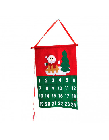 Tradineur - Calendarios de Adviento Navideño - Fabricado en Poliéster - Decoración para temporada navideña - 45 x 29 cm