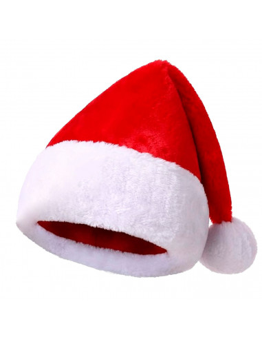 Tradineur - Gorros navideños de Santa Claus - Fabricado 100% en poliéster - Disfraces para navidad - 47 x 30 cm - Talla Adulta