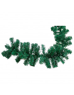 Tradineur - Boa de pino navideño - Fabricado en Metal y Plástico - Decoración para temporada navideña - 270 cm - color Verde