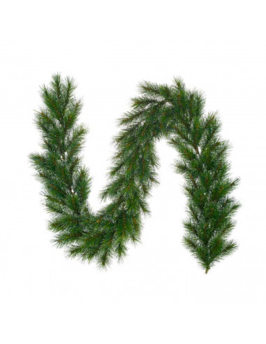 Tradineur - Boa de pino navideño - Fabricado en Metal y Plástico - Decoración para temporada navideña - 270 cm - color Verde
