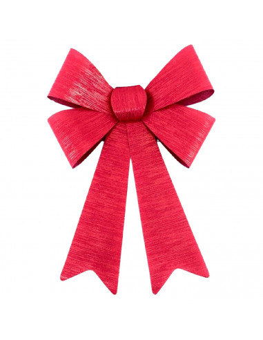 Tradienur - Lazos Navideños - Fabricado en Poliéster y Plástico - Decoración para temporada navideña - 43 x 28 cm - Color Rojo