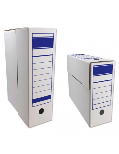 Tradineur - Pack de 6 archivadores definitivos, cajas archivo plegable de cartón, 2 posiciones, tamaño folio, fácil montaje, con