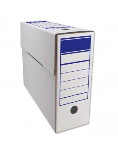 Tradineur - Pack de 6 archivadores definitivos, cajas archivo plegable de cartón, 2 posiciones, tamaño folio, fácil montaje, con