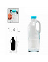 Tradineur - Pack de 2 botellas de cristal con asa y tapa de plástico - 1,4 litros - Jarras vidrio 30 x 9 cm para agua caliente/f