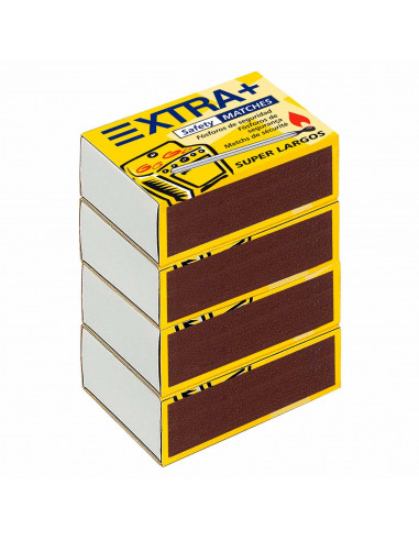 Tradineur - 6 packs de 480 cerillas, fósforos de seguridad super largos para cocinas, barbacoas, chimeneas, estufas (5,5 cm)