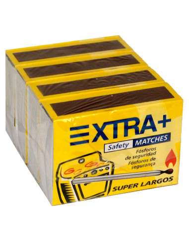 Tradineur - 6 packs de 480 cerillas, fósforos de seguridad super largos para cocinas, barbacoas, chimeneas, estufas (5,5 cm)