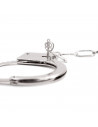 Tradineur - Pack de 3 esposas de metal de juguete, incluyen llaves y botón de seguridad, complemento para disfraces de carnaval,