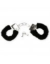 Tradineur - Pack de 3 pares de esposas con pelo, metálicas, incluyen llaves y botón de seguridad, complemento, disfraces, carnav