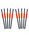 Tradineur - Pack de 10 pajitas de calabaza reutilizables, plástico, servir cócteles, bar, decoración de Halloween, carnaval, crá