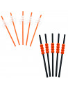 Tradineur - Pack de 5 pajitas de calabaza y 5 pajitas de esqueleto reutilizables, plástico, servir cócteles, bar, decoración de