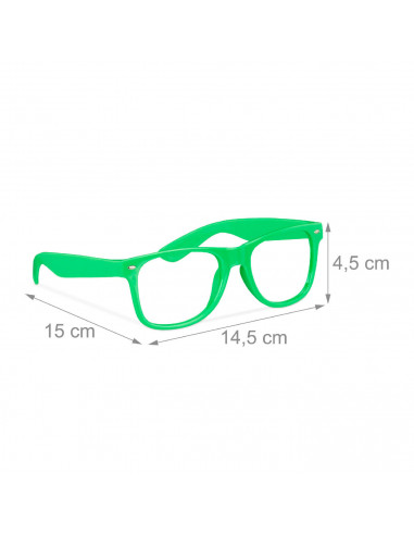 Tradineur - Pack de 4 Gafas de fiesta sin lentes - Fabricado en Plástico - Ideal para eventos de disfraces como Halloween y Carn