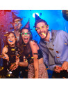 Tradineur - Pack de 4 Gafas de fiesta sin lentes - Fabricado en Plástico - Ideal para eventos de disfraces como Halloween y Carn