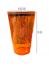 Tradineur - Pack de 3 vasos con diseño de esqueleto - Fabricado en plástico - Ideal para fiestas de Halloween - Ø 9,5 x 14 cm -