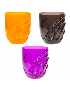 Tradineur - Pack de 3 vasos con diseño de mano esqueleto - Fabricado en plástico - Ideal para fiestas de Halloween - Ø 9 x 10 cm