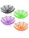 Tradineur - Pack de 2 fruteros de Halloween - Fabricado en Plástico - Diseño Telaraña - Ø 27,5 x 8,5 cm - Color Aleatorio
