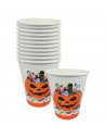 Tradineur - Packs de 48 vasos de Halloween con diseño de calabaza - Fabricado en Papel - Ideal para fiestas de Halloween - 270 m