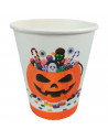 Tradineur - Packs de 48 vasos de Halloween con diseño de calabaza - Fabricado en Papel - Ideal para fiestas de Halloween - 270 m