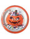Tradineur - Paquete de 30 platos de Halloween - Diseño Calabaza - Fabricado en Papel - Apto para uso alimentario - Ø 18 cm