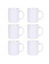 Tradineur - Pack de 6 tazas de cerámica para desayuno, café, infusiones, diseño clásico, aptas para lavavajillas y microondas (B