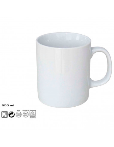 Tradineur - Pack de 6 tazas de cerámica para desayuno, café, infusiones, diseño clásico, aptas para lavavajillas y microondas (B