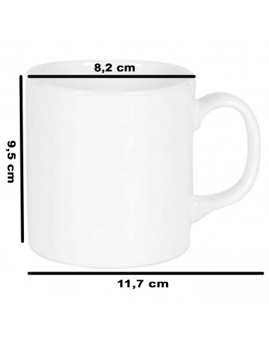 Tradineur - Pack de 6 tazas de cerámica para desayuno, café, infusiones, diseño clásico, aptas para lavavajillas y microondas (B