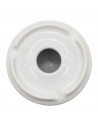 Tradineur - Pack de 4 ceniceros redondos blancos de cerámica, 11 x 6 cm, recipiente con tapa removible y muescas para cigarros,
