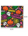 Tradineur - Pack de 48 servilletas desechables de Halloween - Diseño caraberas y calabazas - Accesorio para mesa - 16,5 x 16,5 c