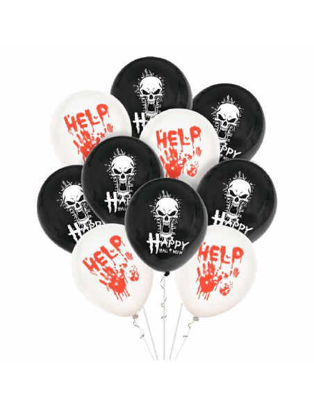 Tradineur - Pack de 40 Globos "Happy Halloween" - Ideal para Fiestas de temáticas terroríficas - Total de 40 Globos - Modelo Sur