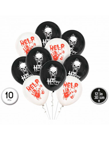 Tradineur - Pack de 40 Globos "Happy Halloween" - Ideal para Fiestas de temáticas terroríficas - Total de 40 Globos - Modelo Sur